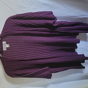 CJ Banks 3X deep purple short sleeve sweater